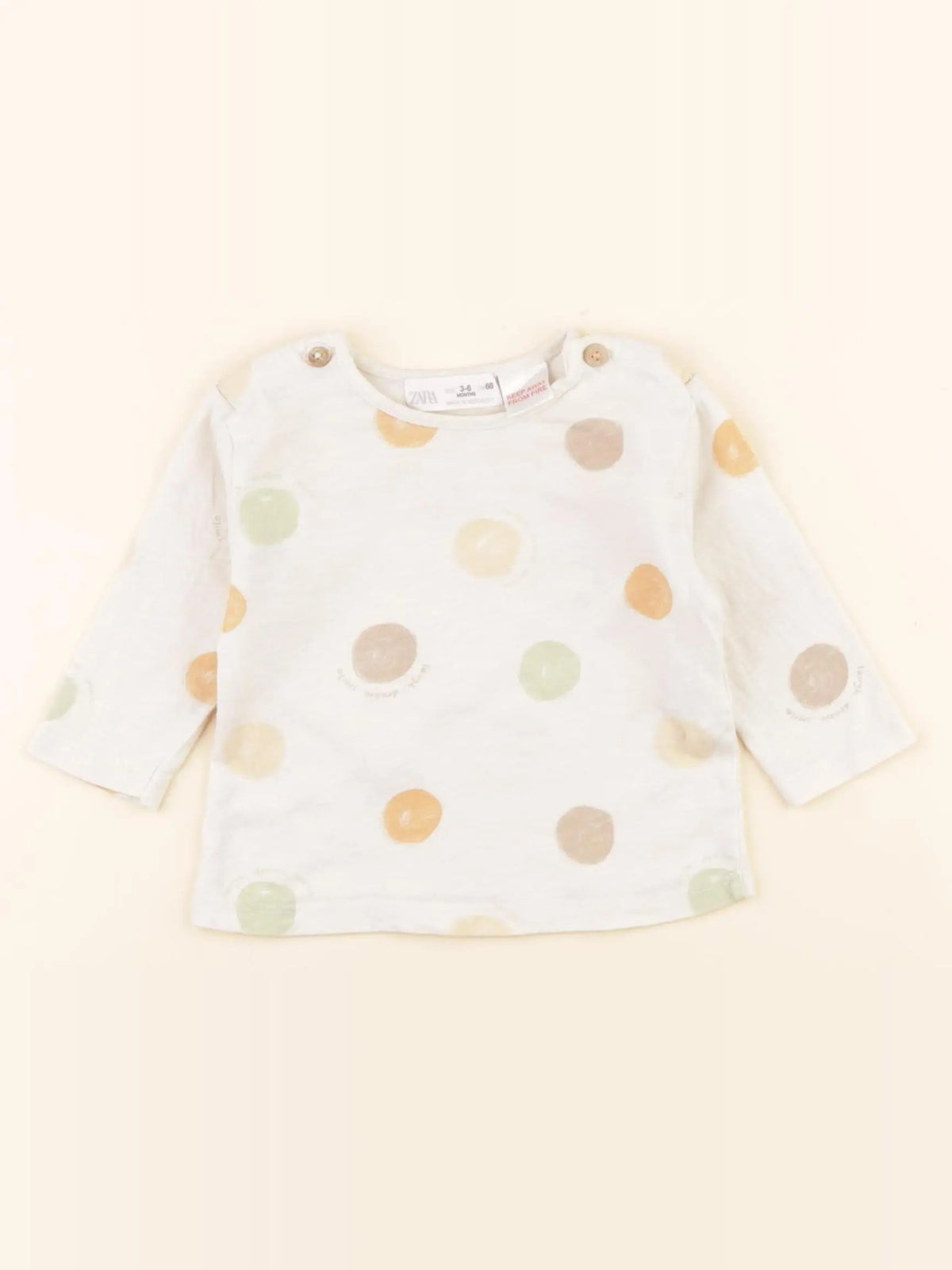 Zara - tee-shirt beige - 3/6 mois