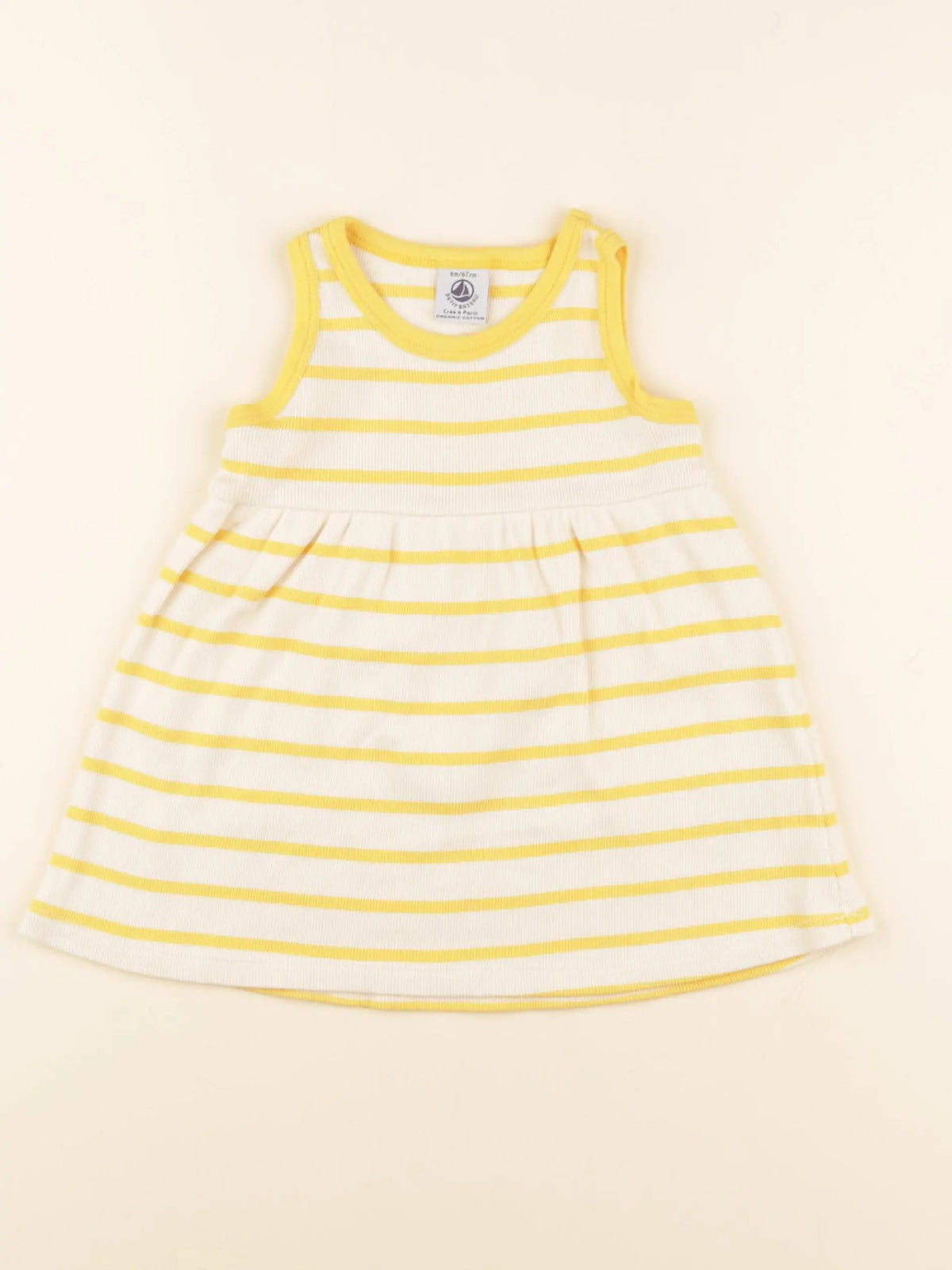Petit Bateau - robe jaune - 6 mois