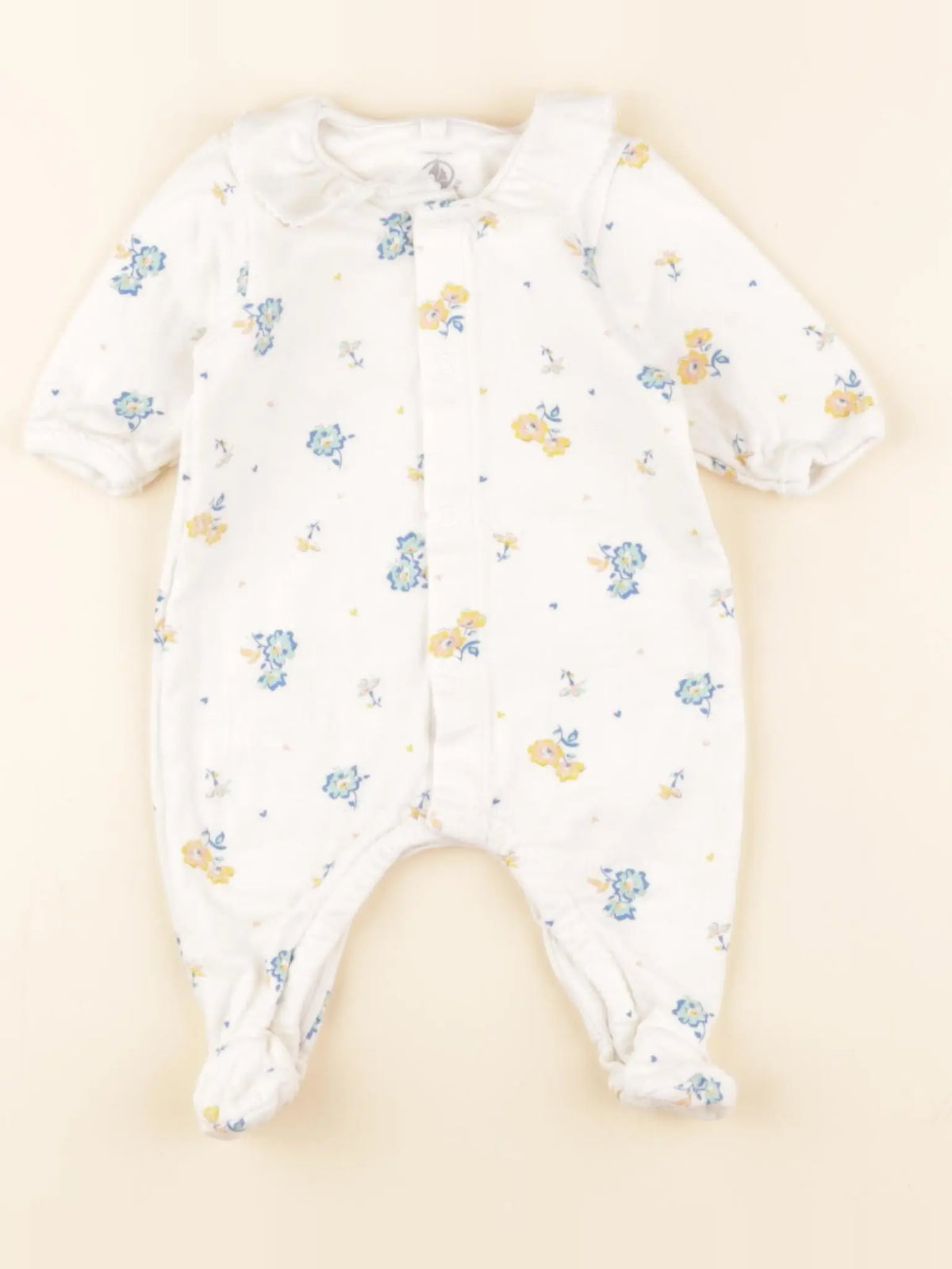 Petit Bateau - pyjama coton beige - 1 mois