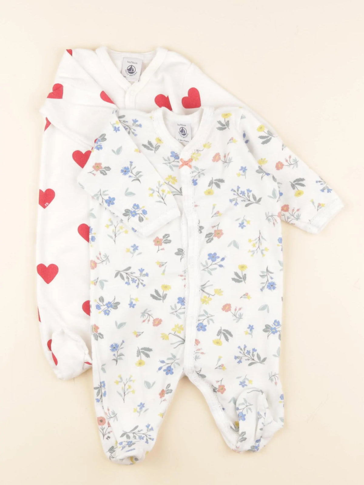 Petit Bateau - lot de 2 pyjamas coton multicolore - 1 mois