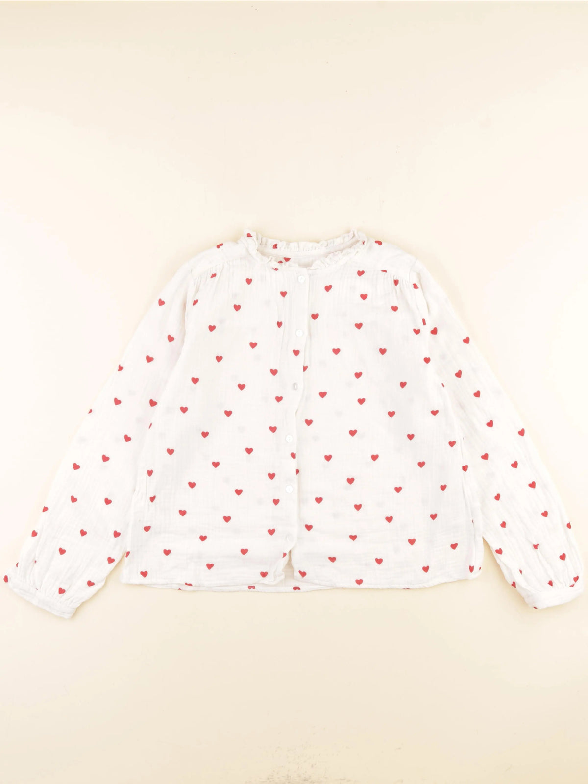 Vertbaudet - blouse blanc, rouge - 10 ans