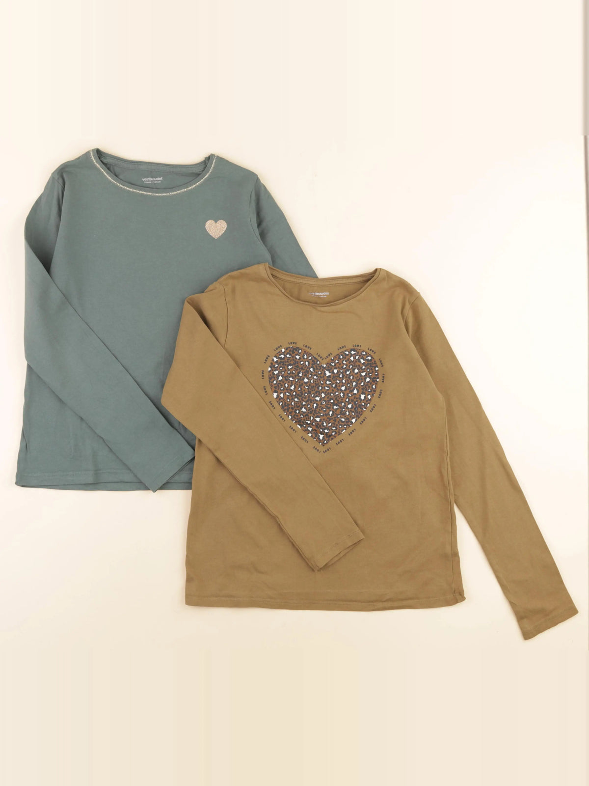 Vertbaudet - lot de 2 tee-shirts vert - 10 ans