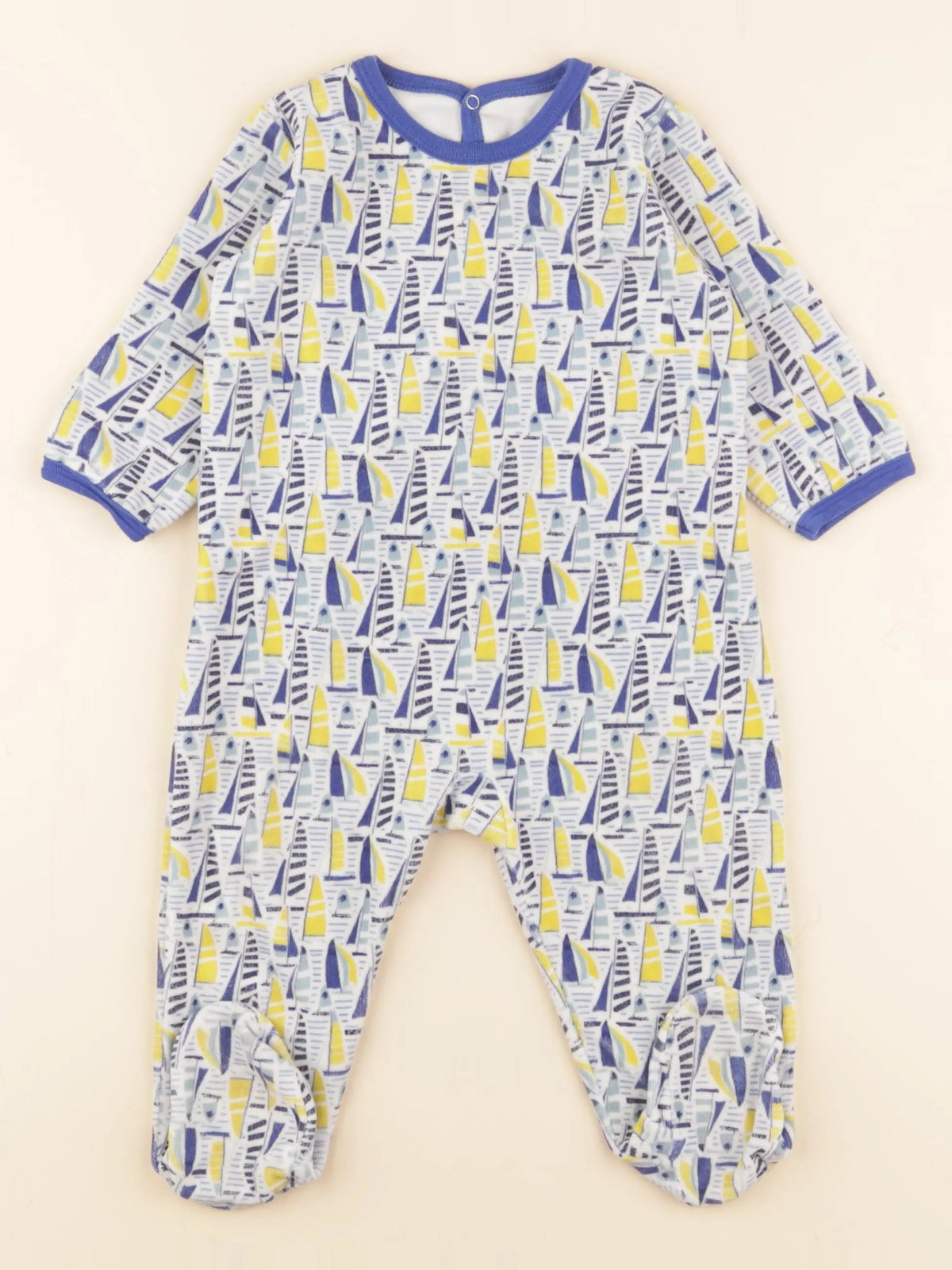 Petit Bateau - pyjama coton bleu, multicolore - 12 mois