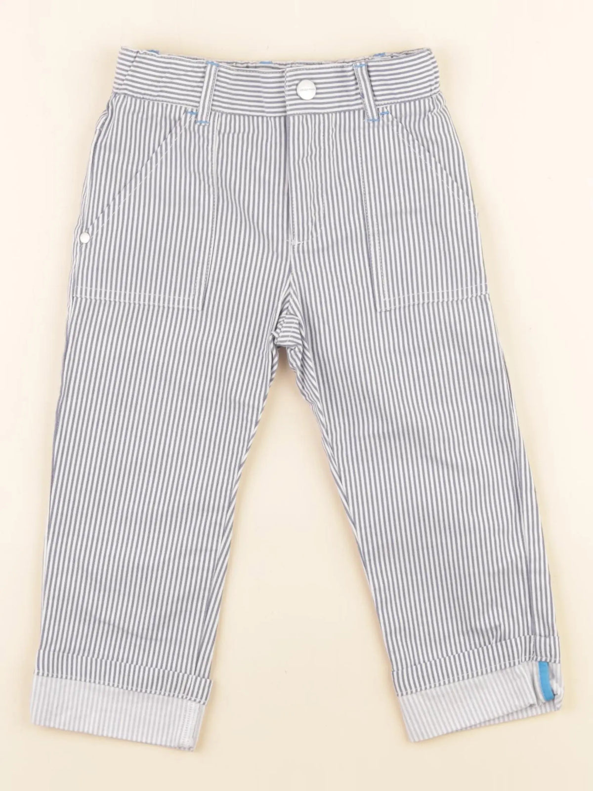 Jacadi - pantalon bleu, blanc - 24 mois