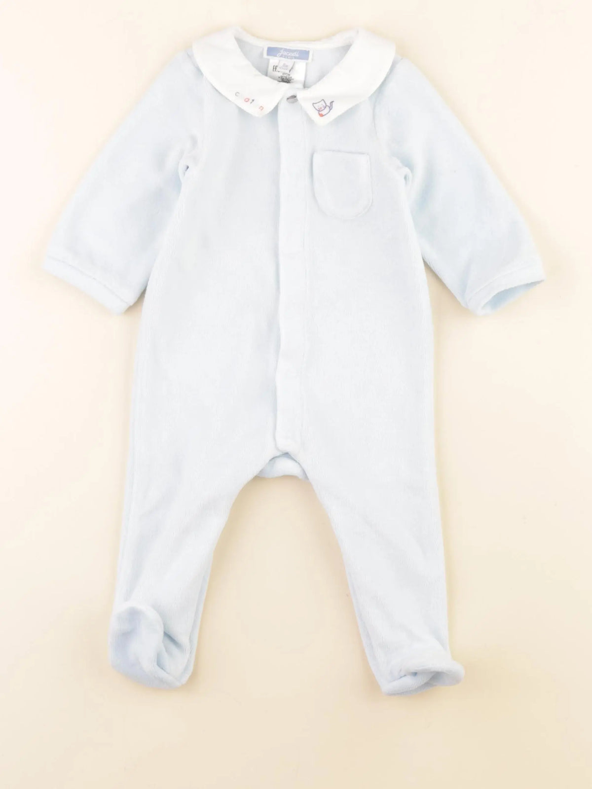 Jacadi - pyjama velours bleu - 6 mois