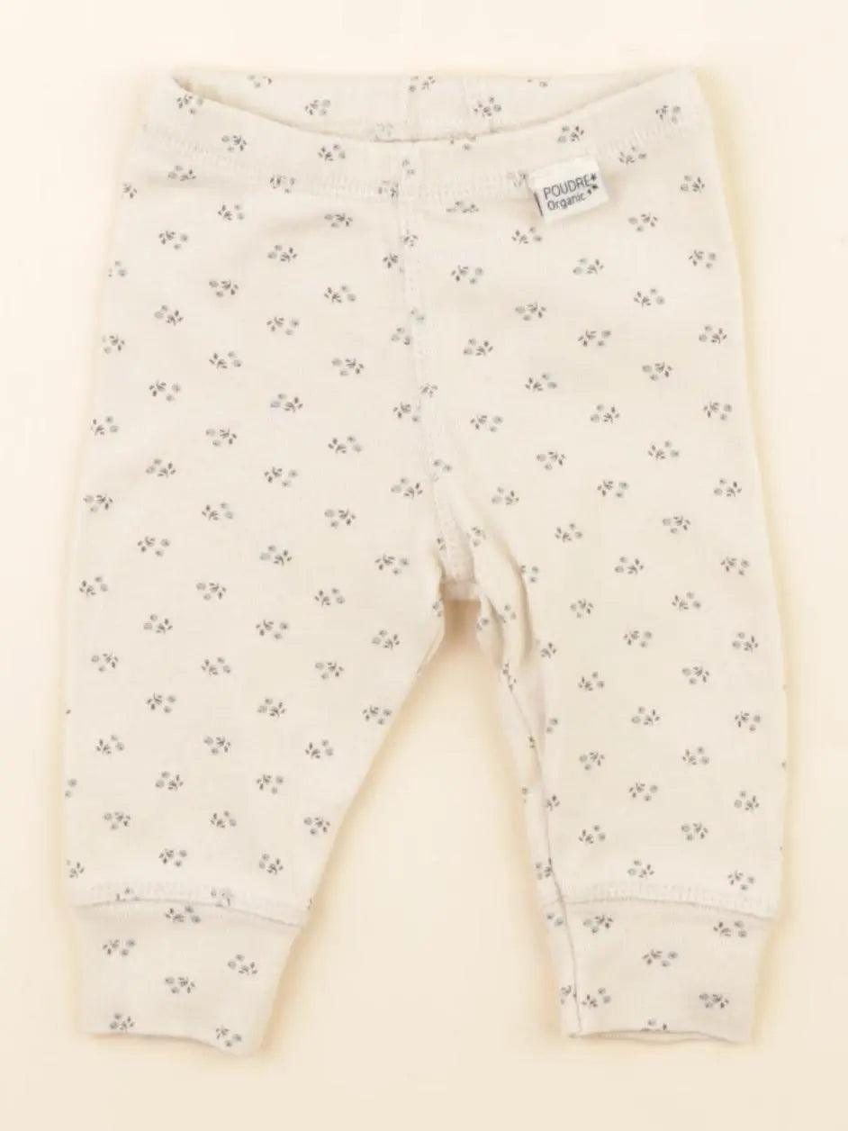 Poudre Organic - legging beige, bleu - 1 mois