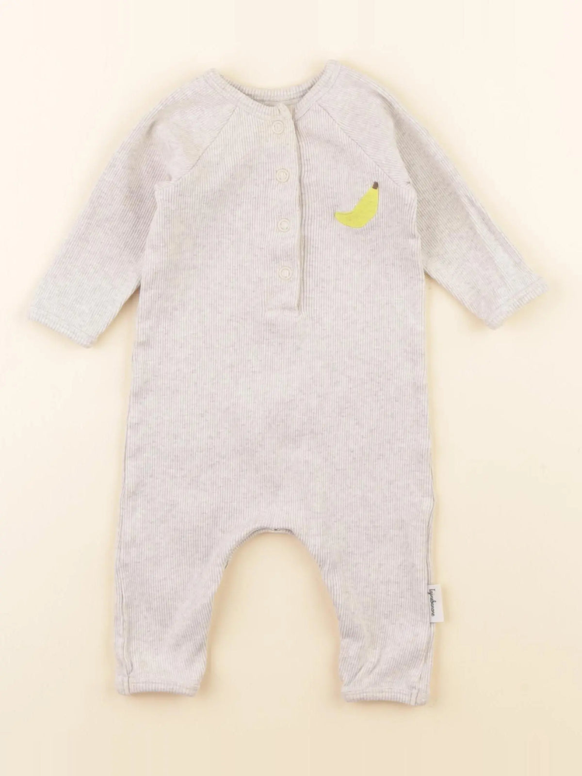 Tajine Banane - pyjama coton gris - 6 mois