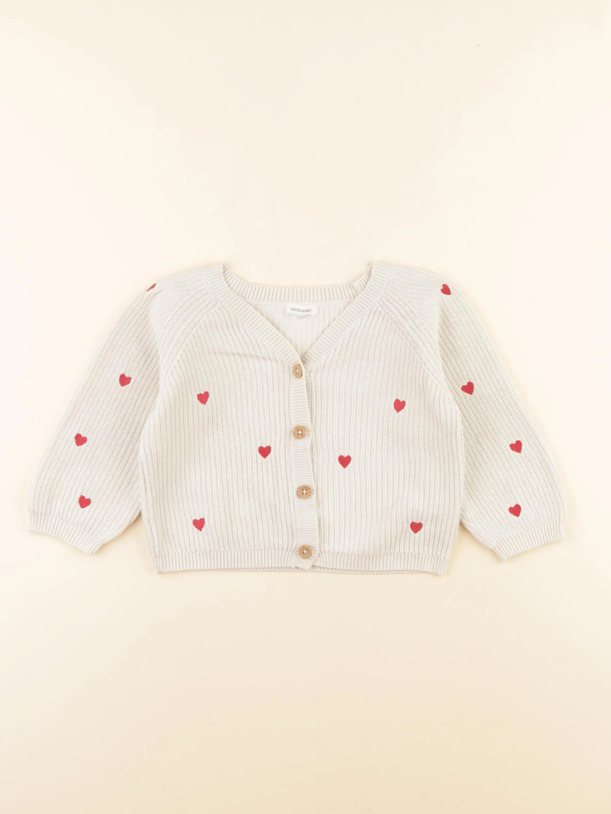 Vertbaudet - gilet beige - 24 mois