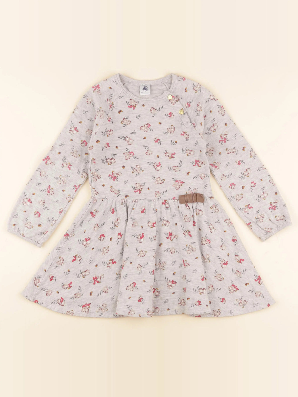 Petit Bateau - robe gris - 5 ans