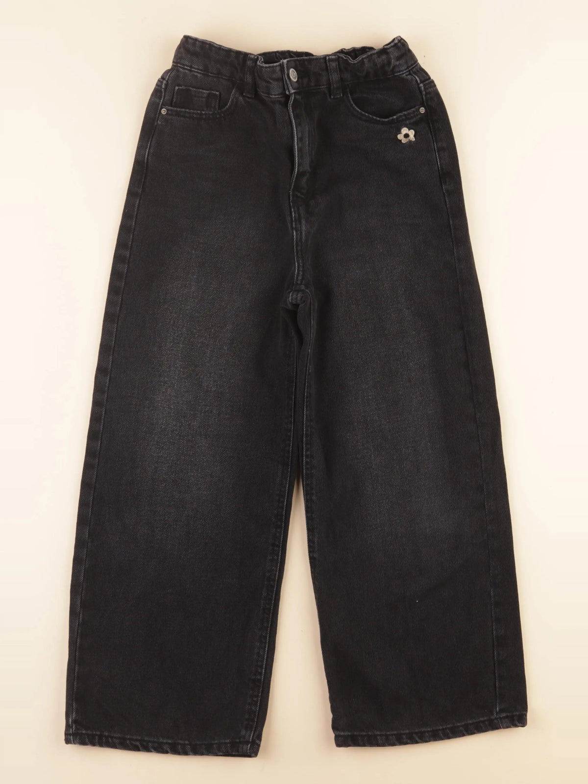Vertbaudet - jean noir, or - 8 ans