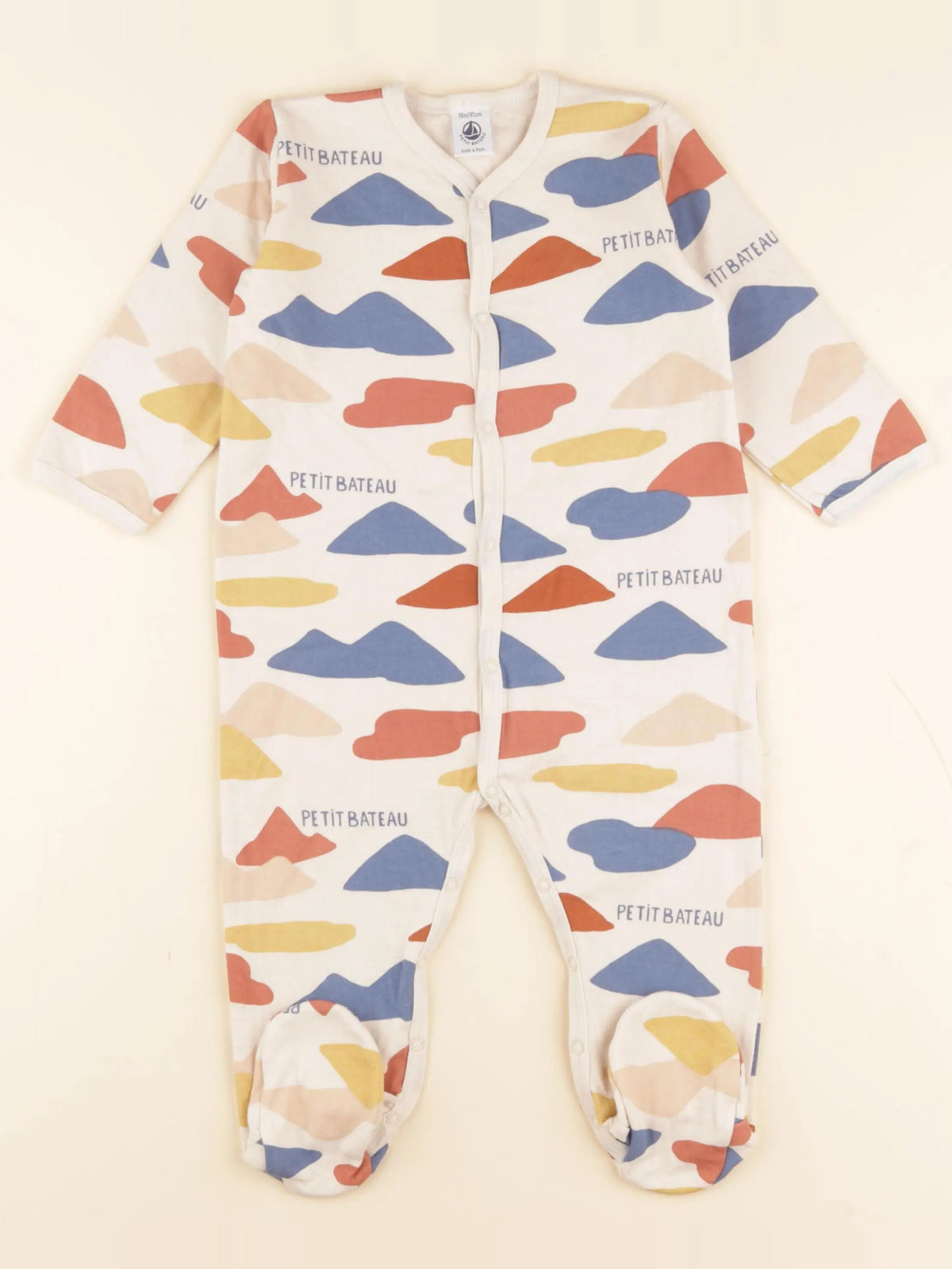 Petit Bateau - pyjama coton beige - 18 mois