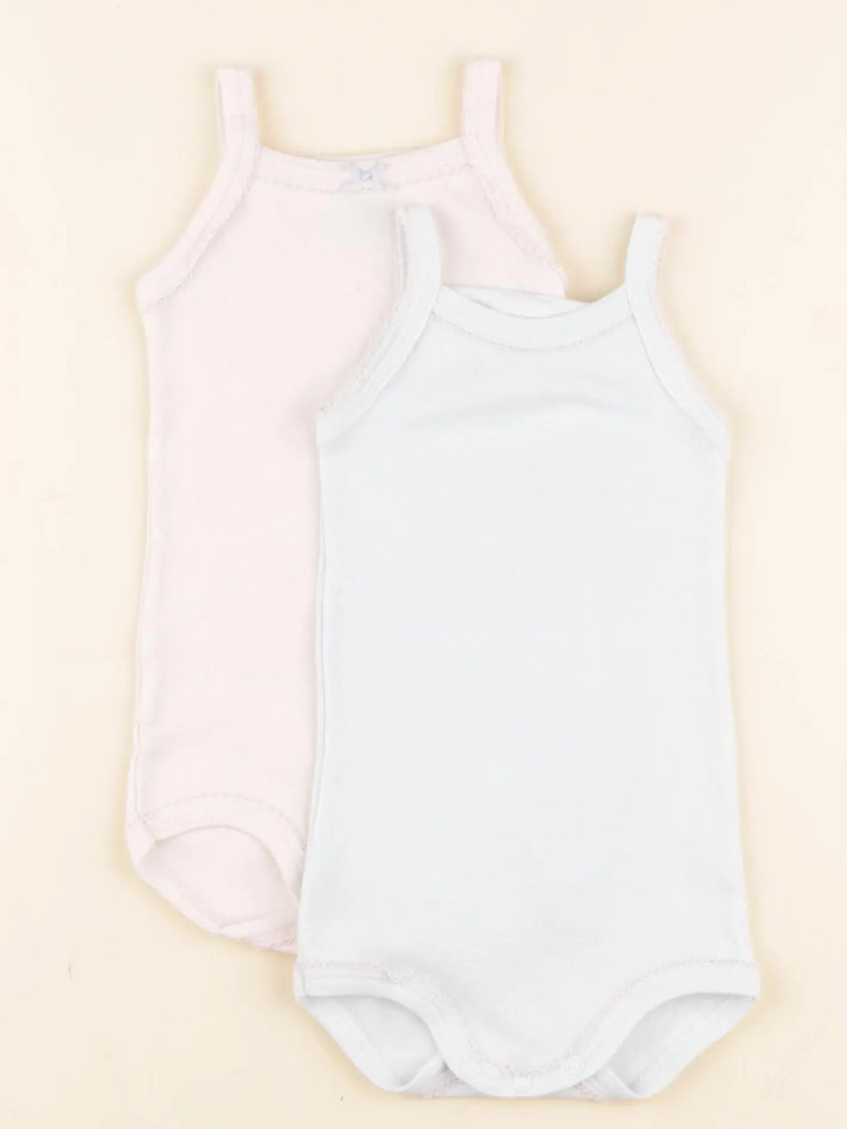 Petit Bateau - lot de 2 bodies en coton bleu, rose - 6 mois