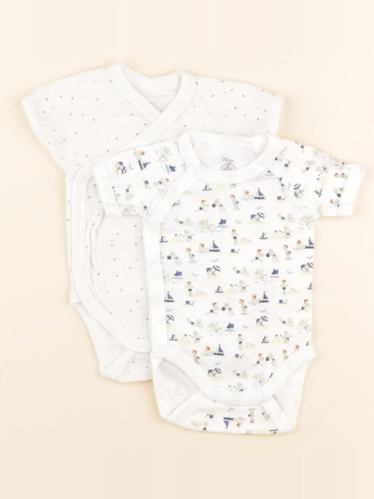 Petit Bateau - lot de 2 bodies en coton blanc - 0 mois