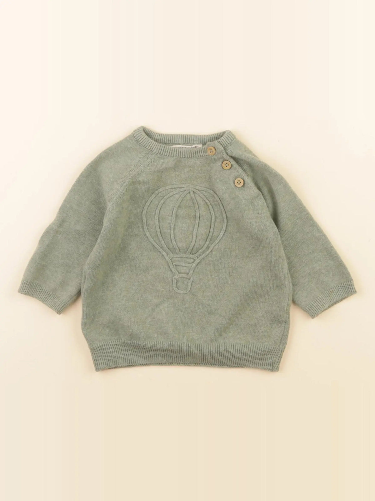 Buissonnière - pull vert - 3/6 mois