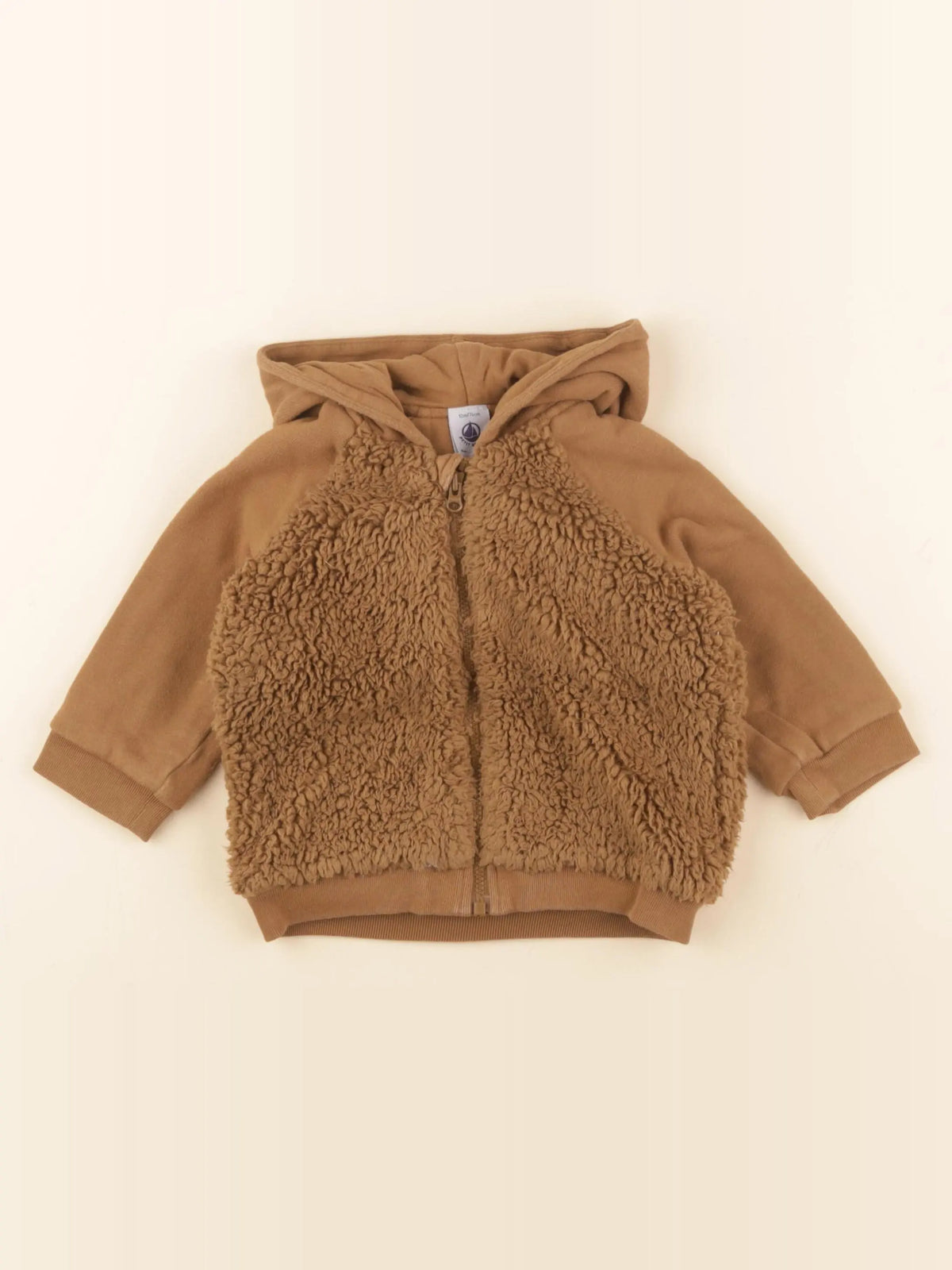 Petit Bateau - sweat marron - 12 mois