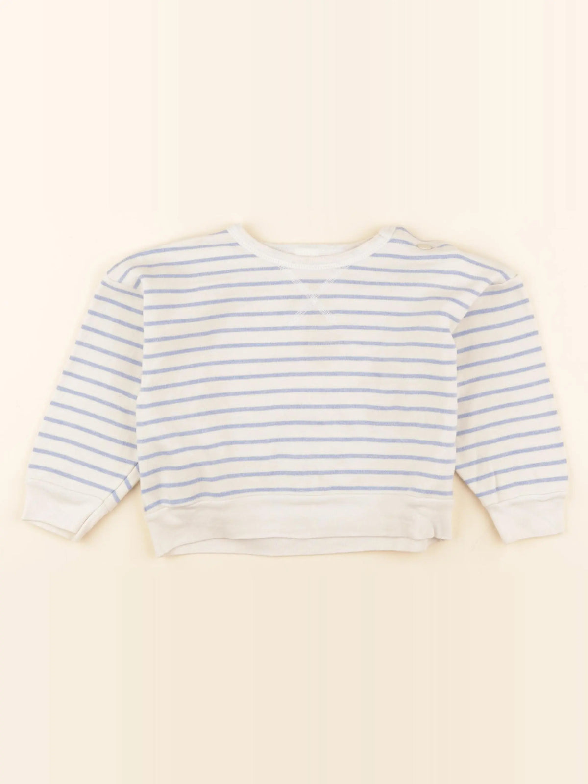 Petit Bateau - sweat blanc, bleu - 36 mois
