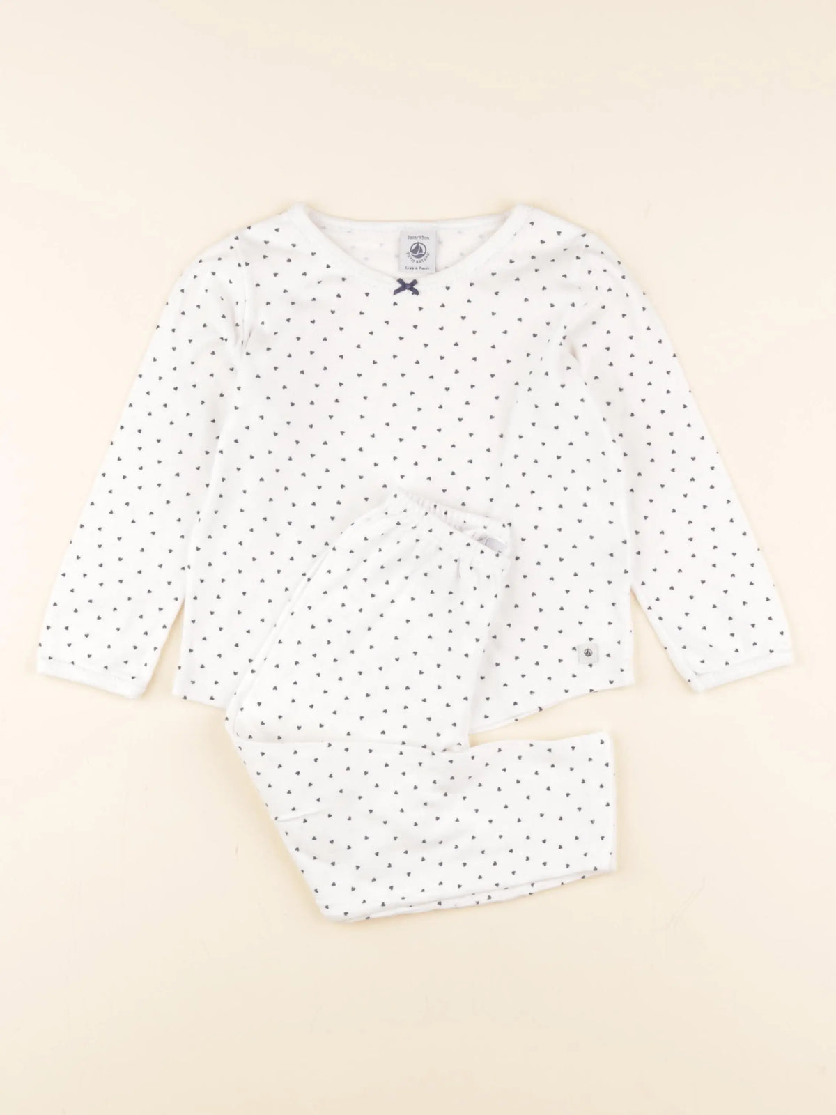 Petit Bateau - pyjama coton blanc - 3 ans