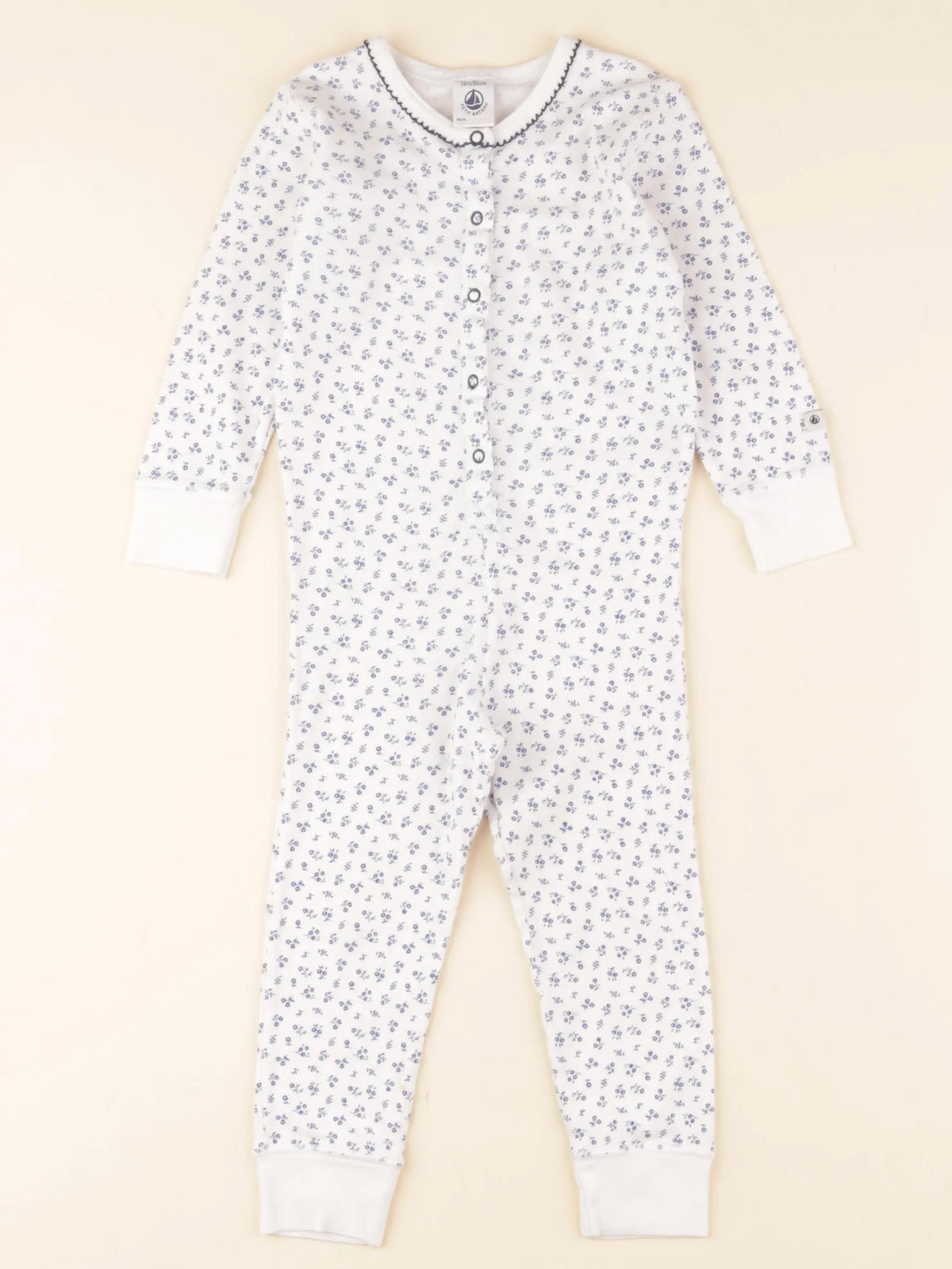 Petit Bateau - pyjama coton blanc - 2 ans