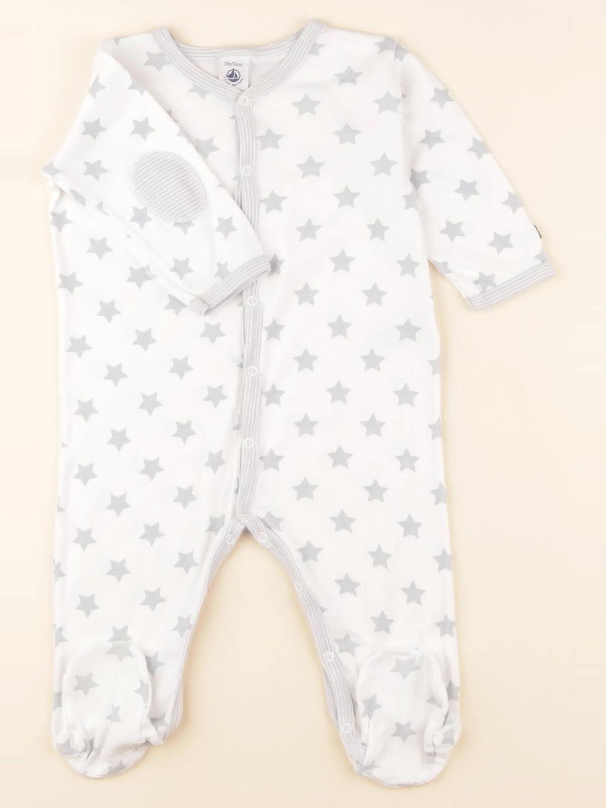 Petit Bateau - pyjama coton blanc - 12 mois