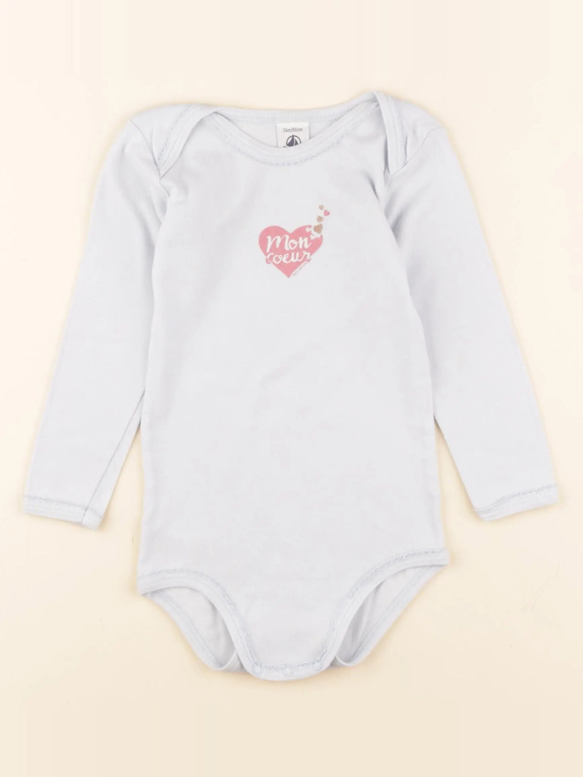 Petit Bateau - body bleu - 24 mois