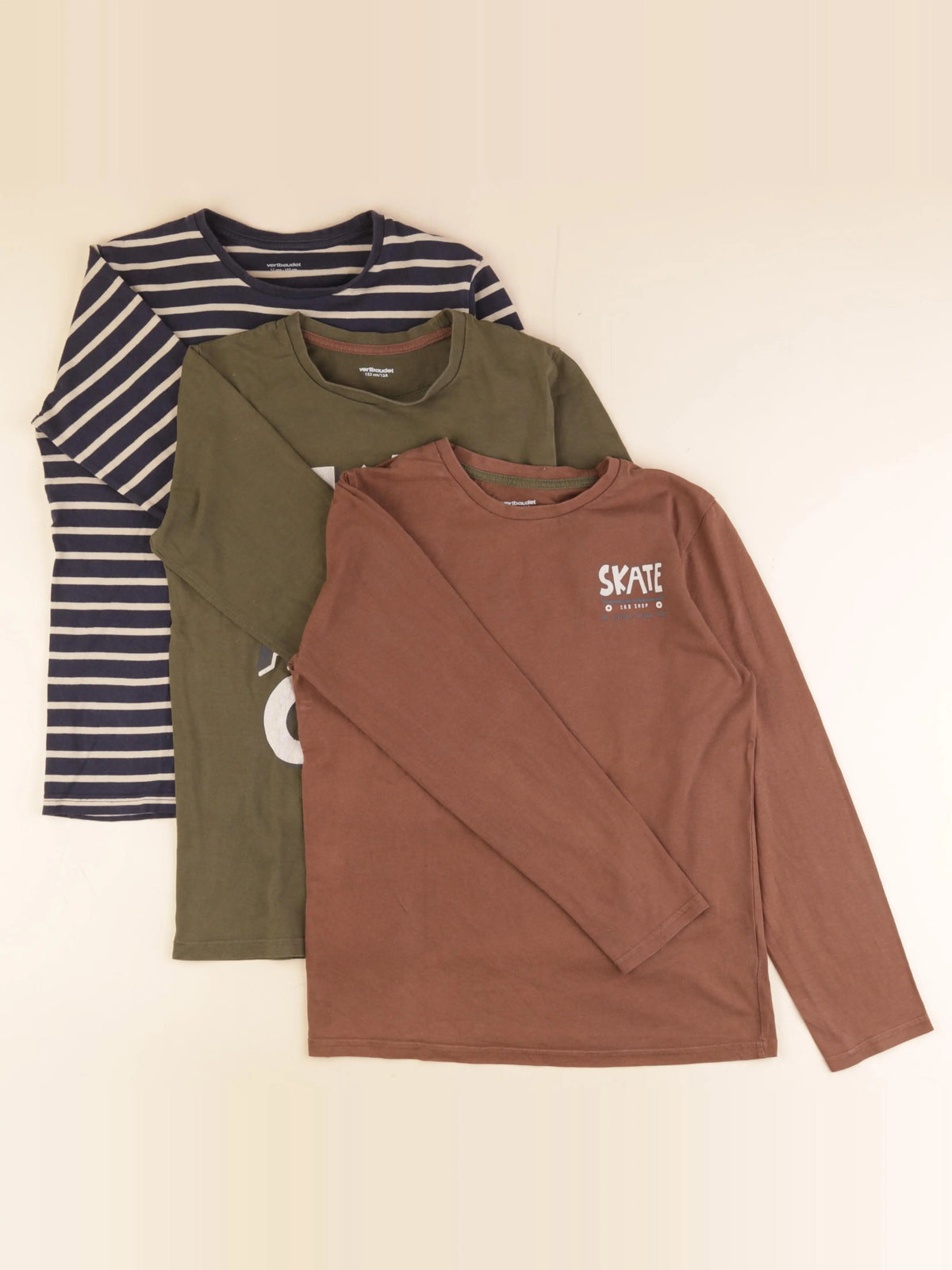 Vertbaudet - lot de 3 tee-shirts multicolore - 12 ans
