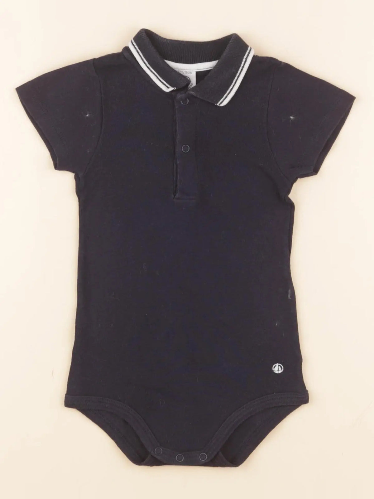 Petit Bateau - body à col bleu - 12 mois