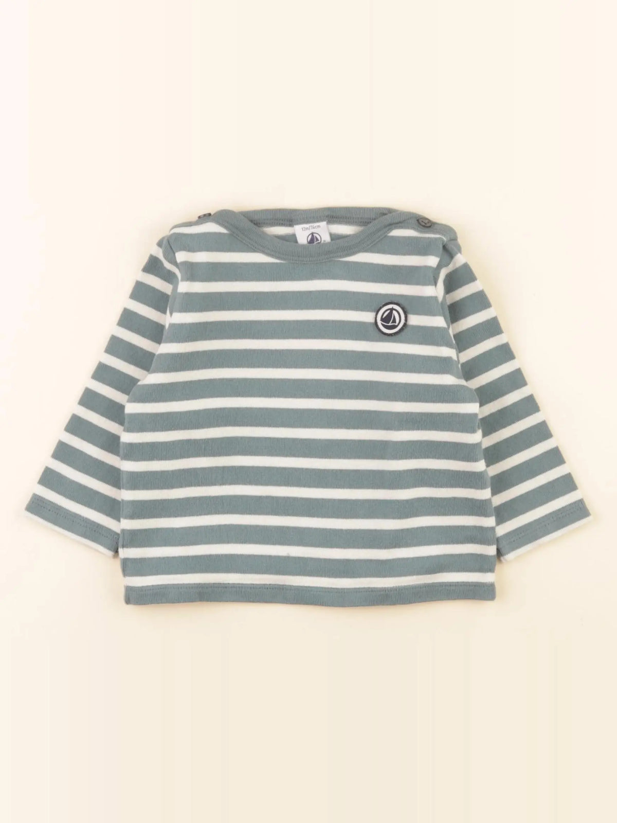 Petit Bateau - tee-shirt vert - 12 mois