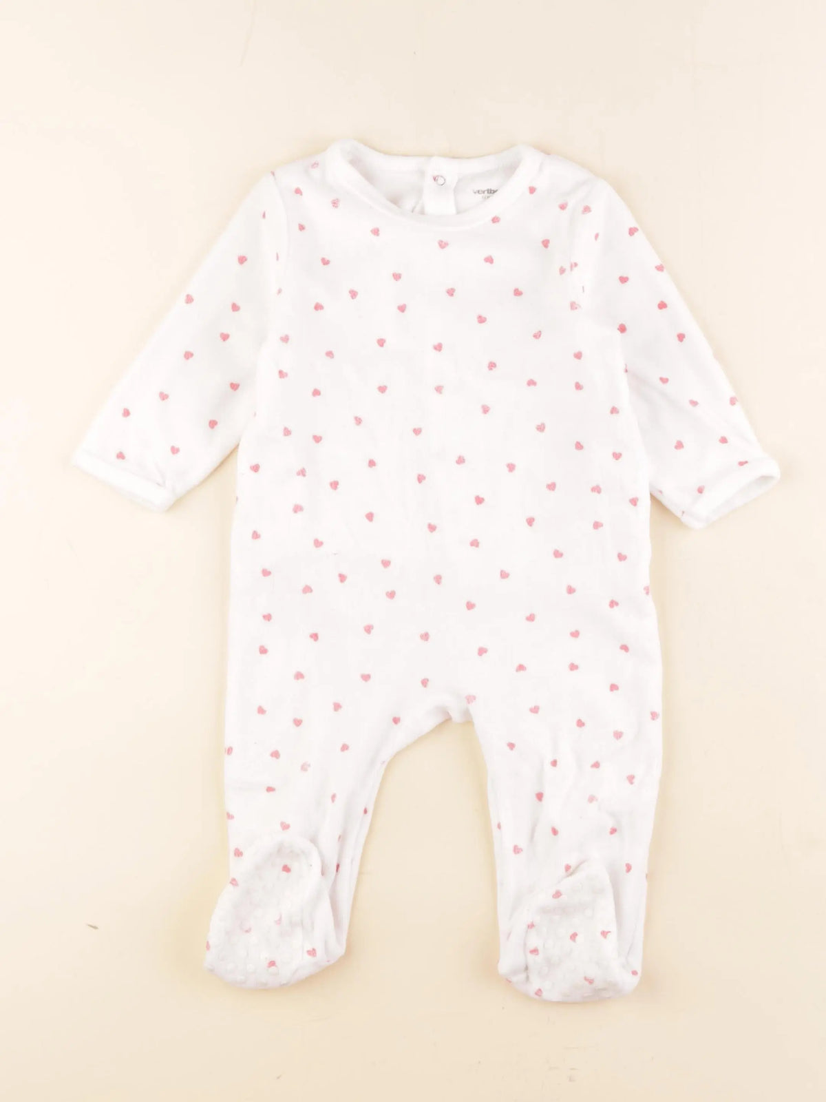 Vertbaudet - pyjama velours blanc - 12 mois