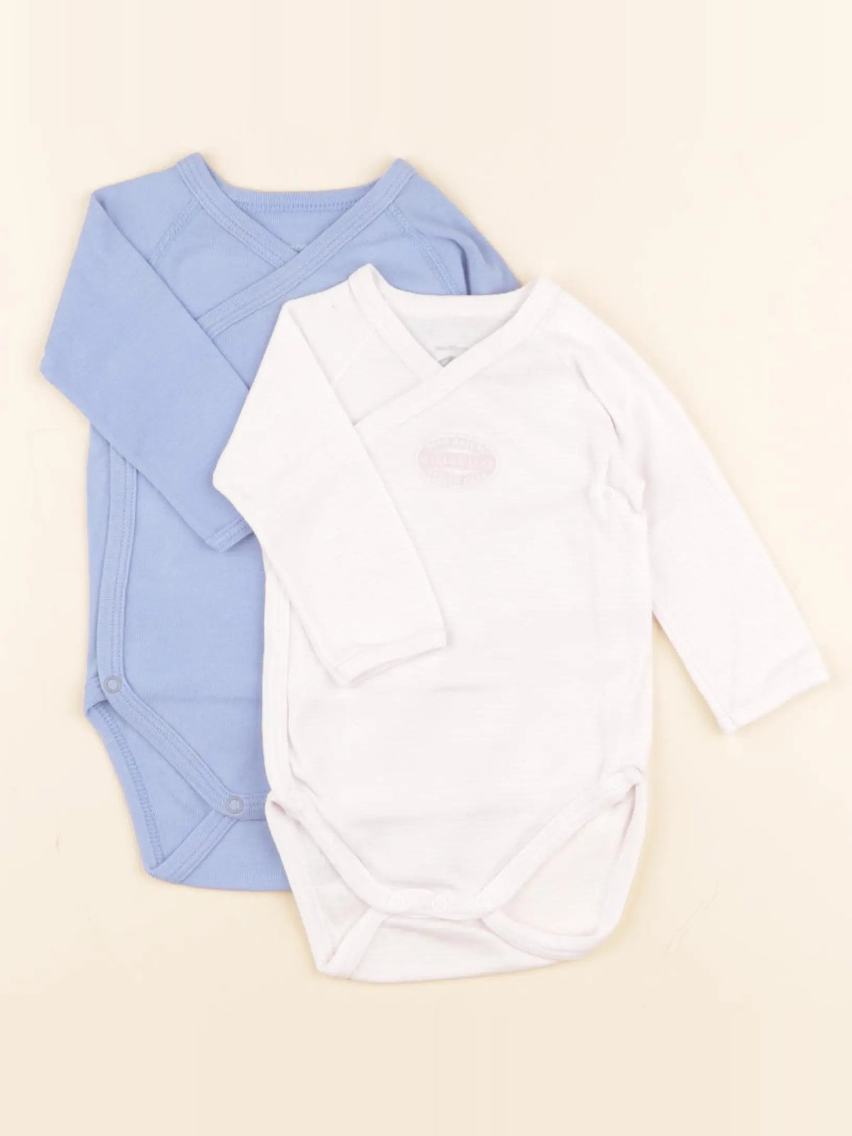 Petit Bateau - lot de 2 bodies en coton bleu, rose - 3 mois