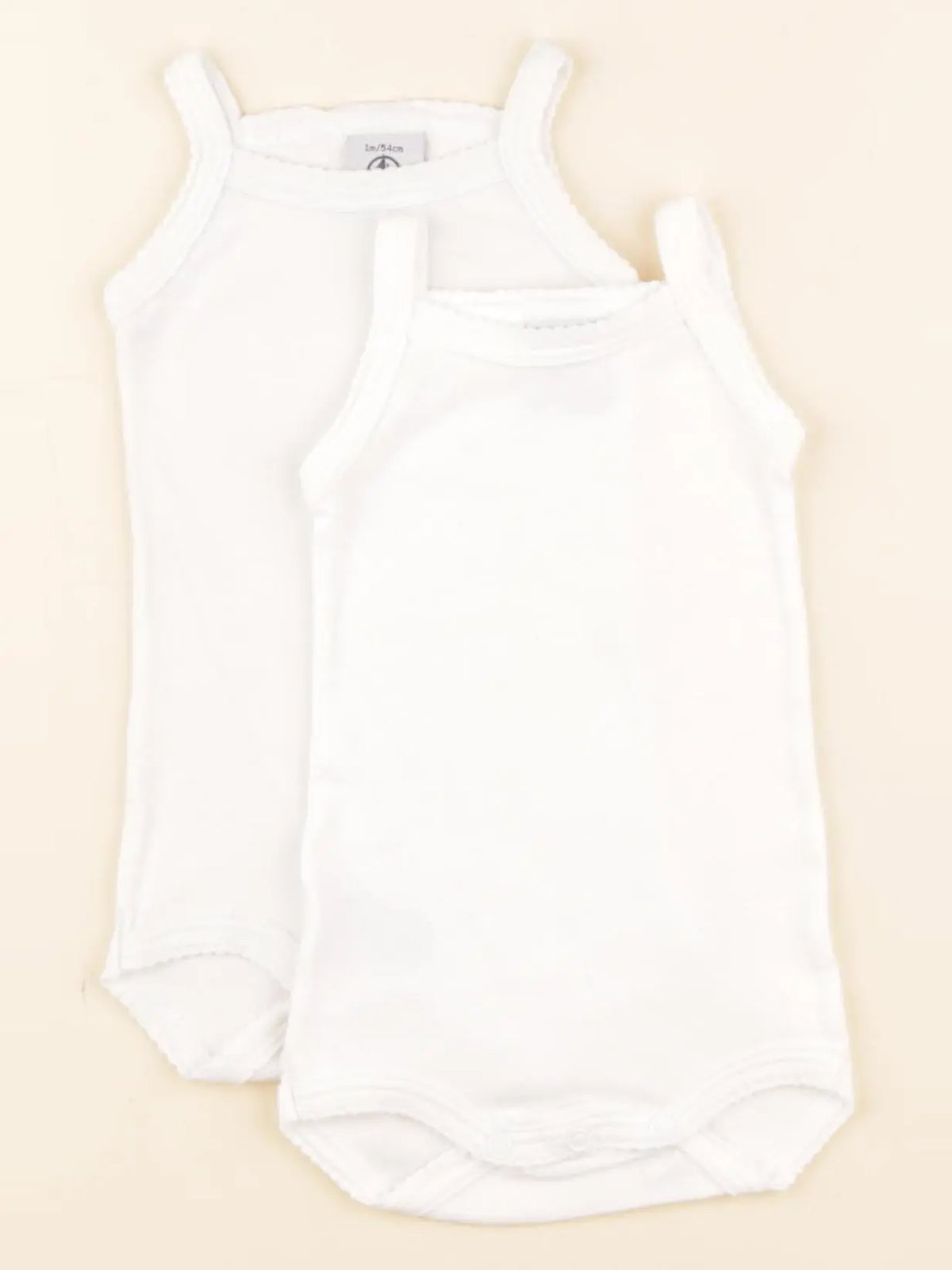 Petit Bateau - lot de 2 bodies en coton blanc - 1 mois