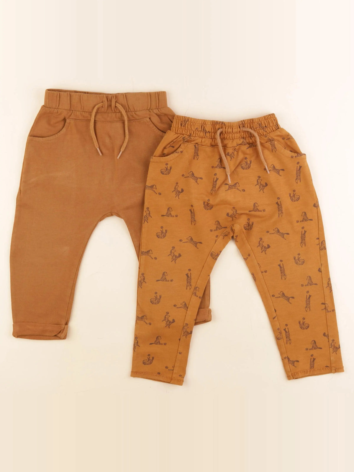 Vertbaudet - lot de 2 joggings marron - 24 mois