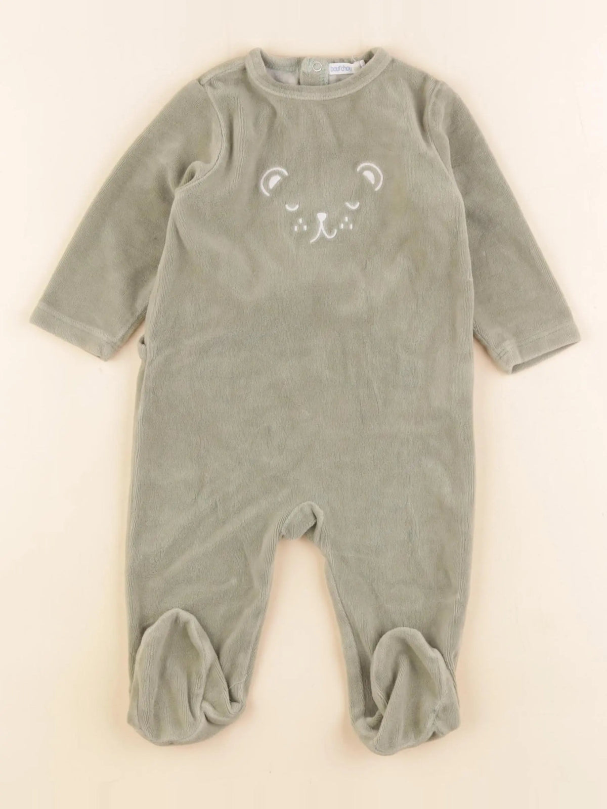 Boutchou - pyjama velours vert - 9 mois
