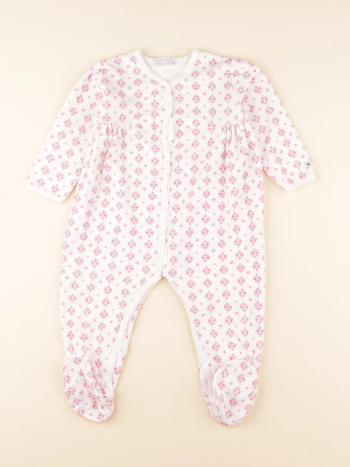 Petit Bateau - pyjama velours blanc - 24 mois