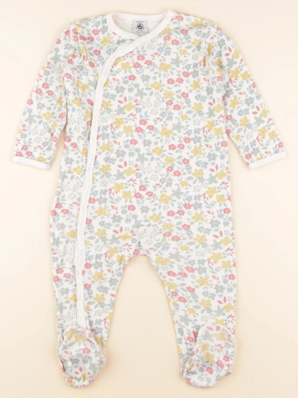 Petit Bateau - pyjama coton blanc - 18 mois
