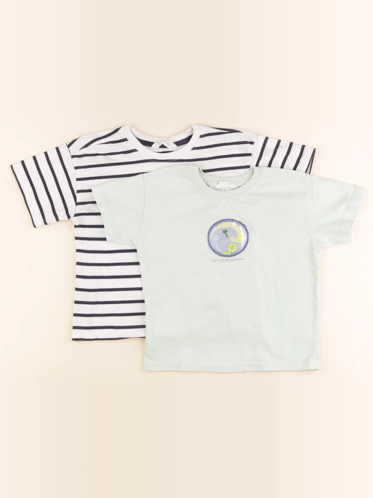 Mango - lot de 2 tee-shirts bleu, vert - 2/3 ans