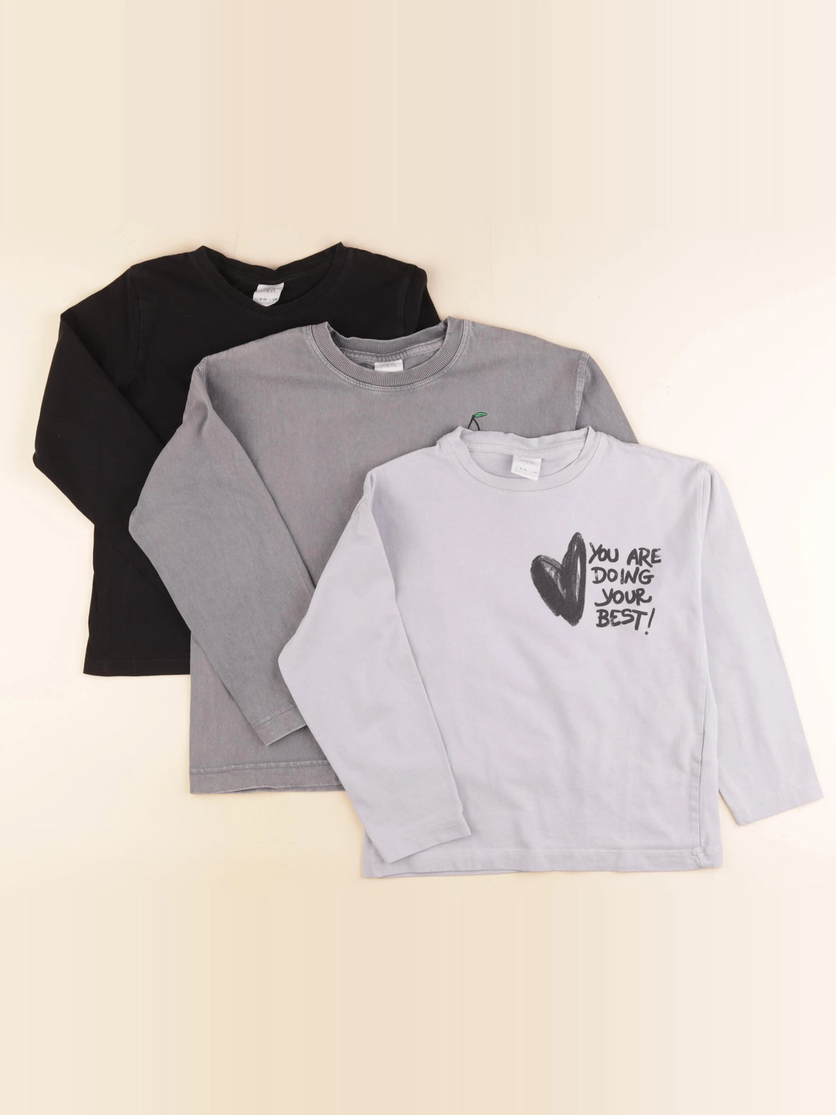Zara - lot de 3 tee-shirts bleu, noir - 9/10 ans