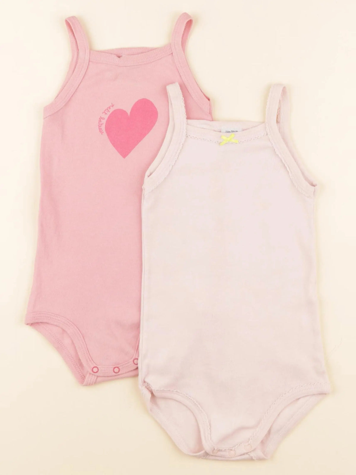 Petit Bateau - lot de 2 bodies en coton rose - 24 mois