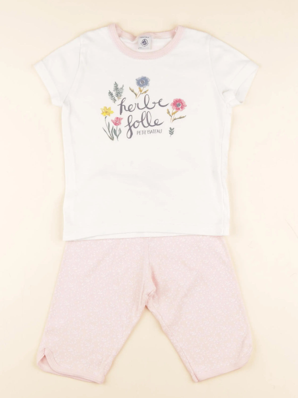 Petit Bateau - pyjama coton rose - 6 ans