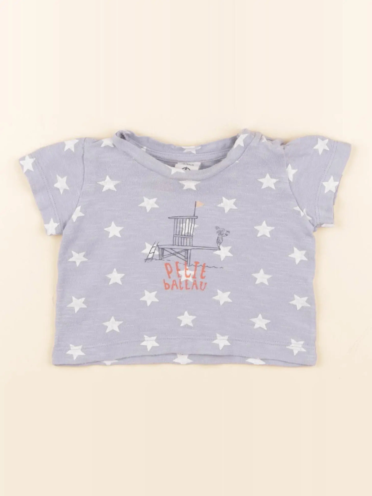 Petit Bateau - tee-shirt bleu - 3 mois