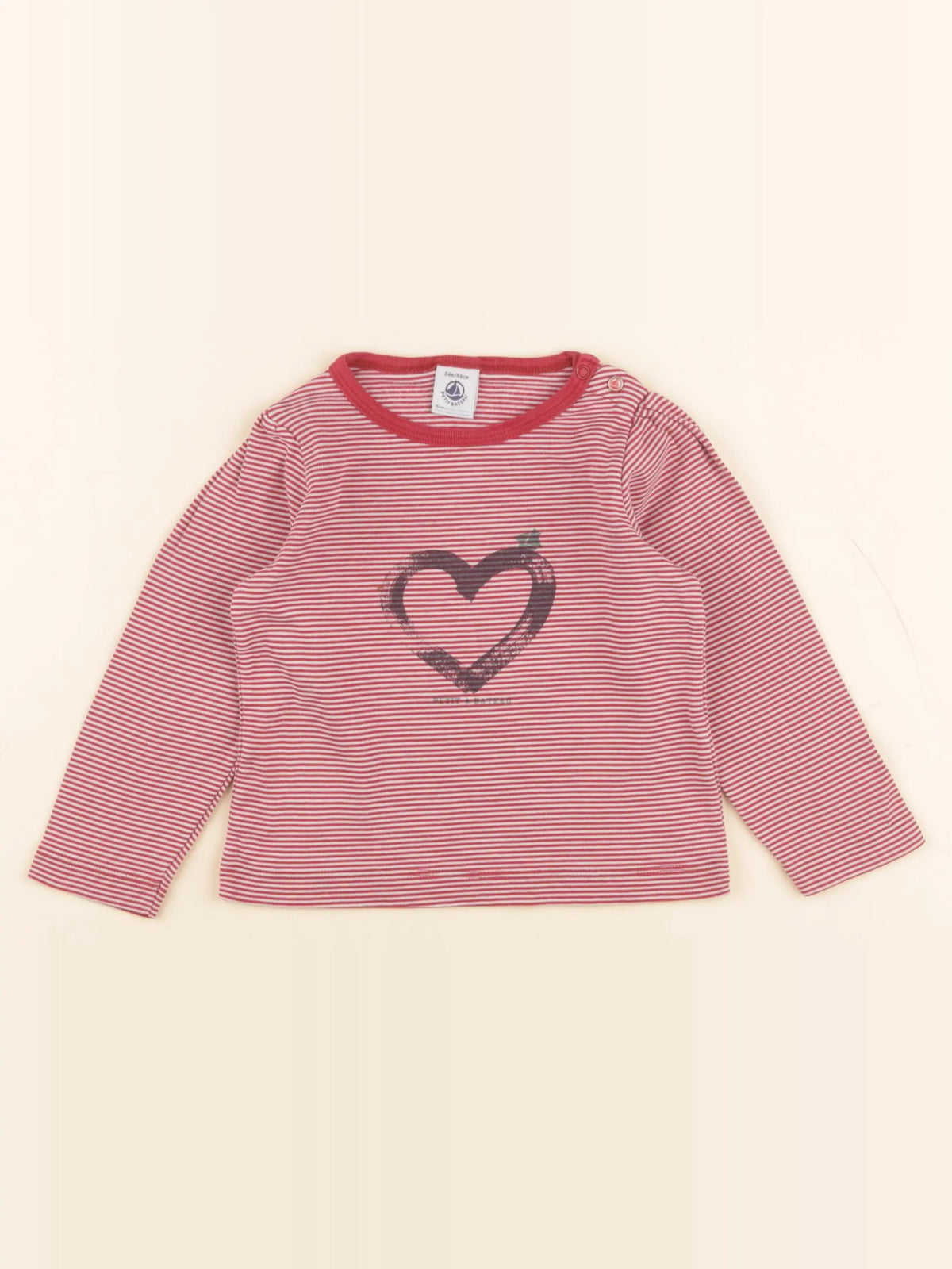 Petit Bateau - tee-shirt rouge - 24 mois