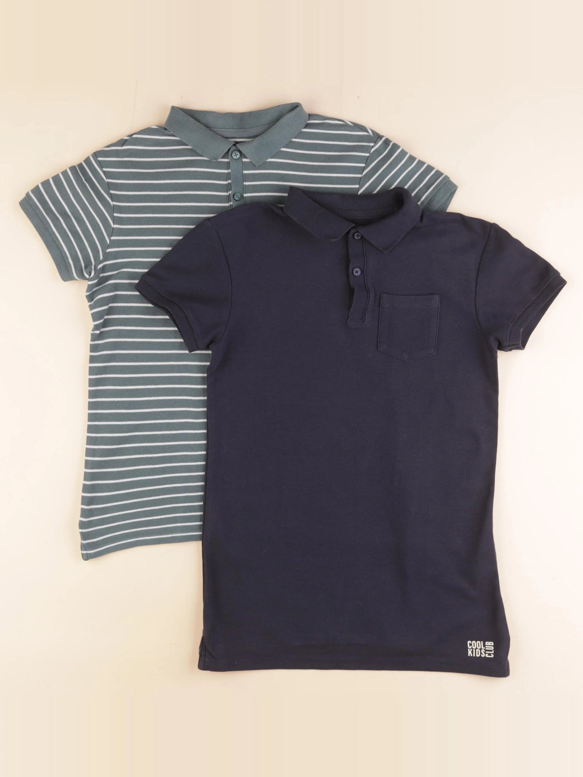 Vertbaudet - lot de 2 polos bleu, vert - 12 ans