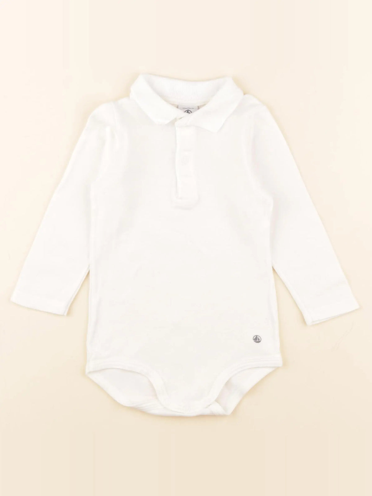 Petit Bateau - body à col blanc - 12 mois