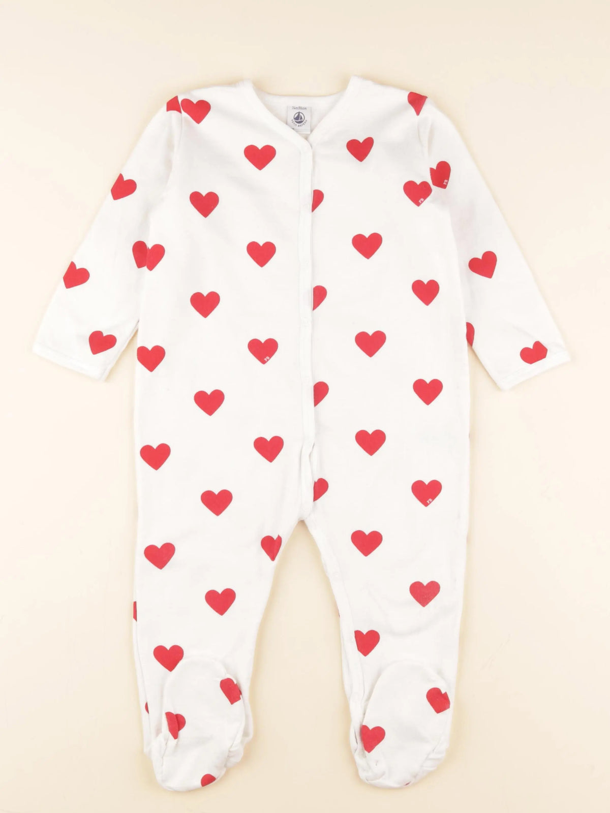 Petit Bateau - pyjama coton rouge - 24 mois