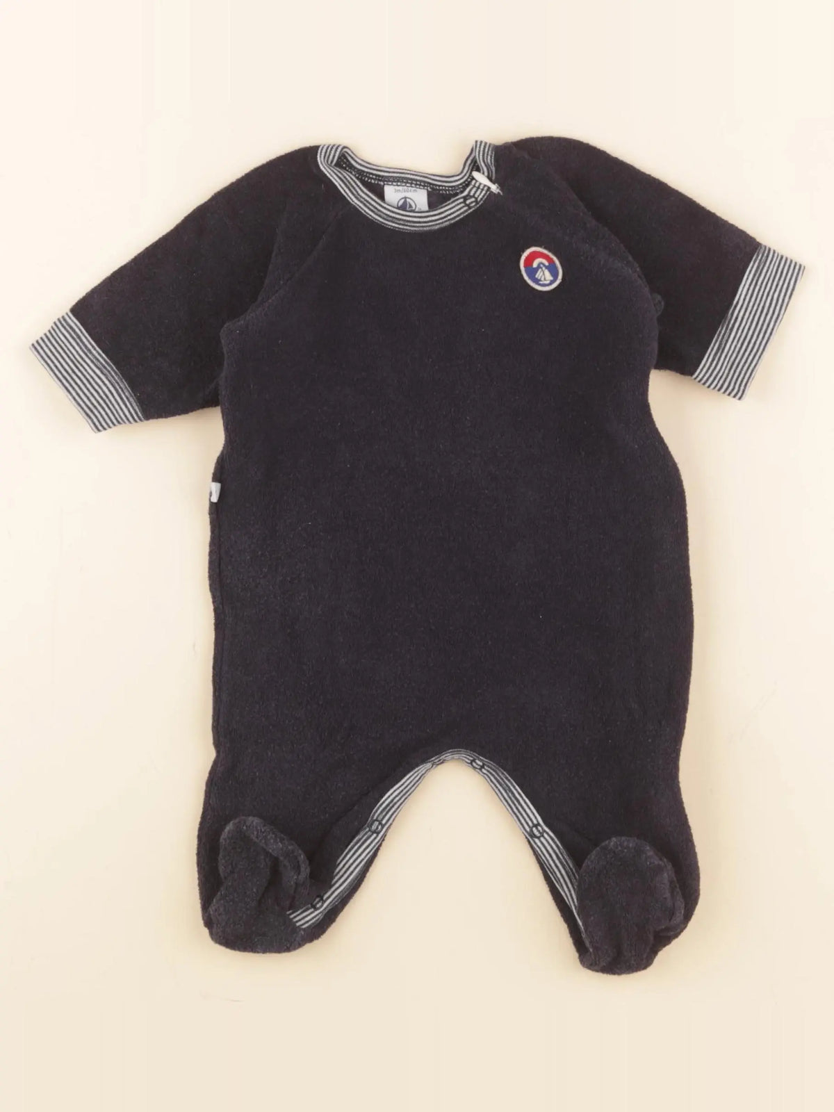Petit Bateau - pyjama coton bleu - 3 mois
