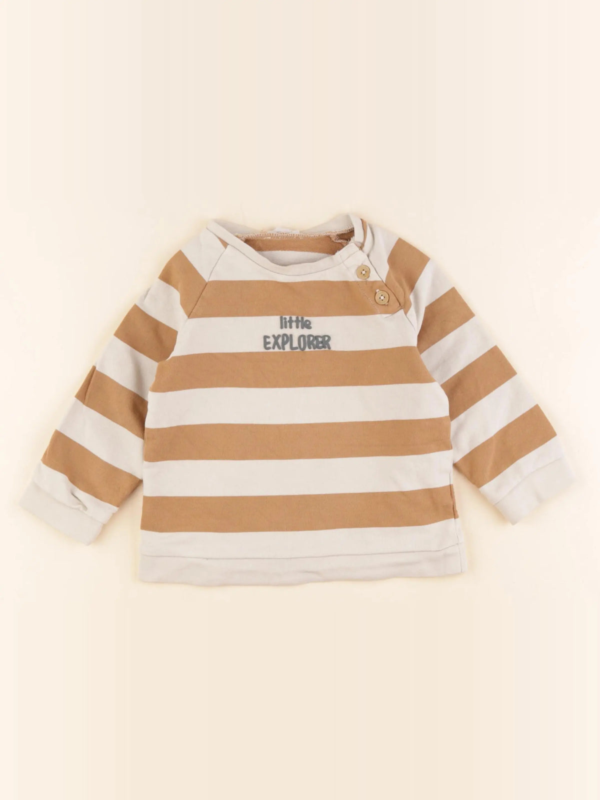 Vertbaudet - sweat beige - 24 mois