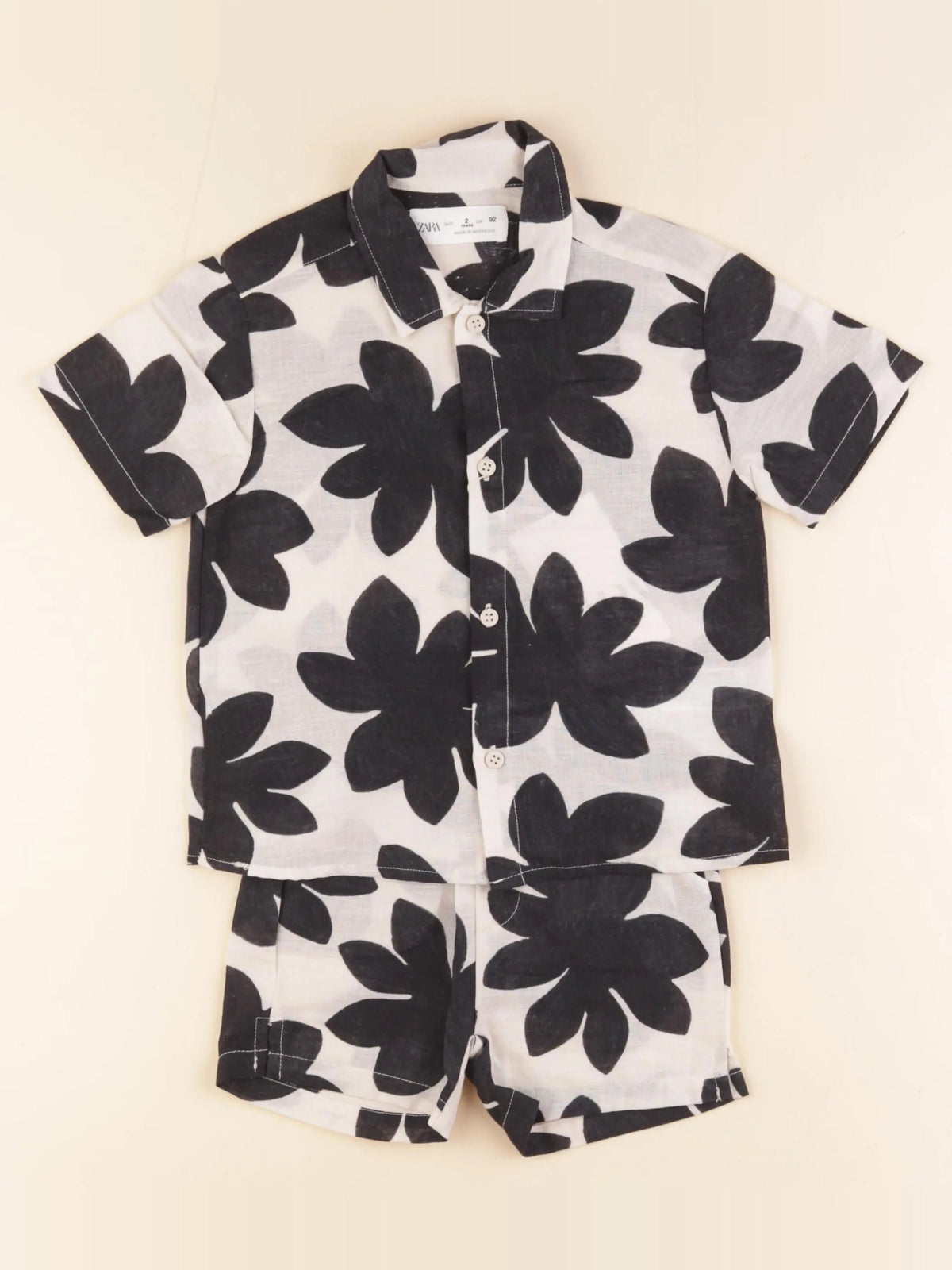 Zara - ensemble blanc, noir - 2 ans