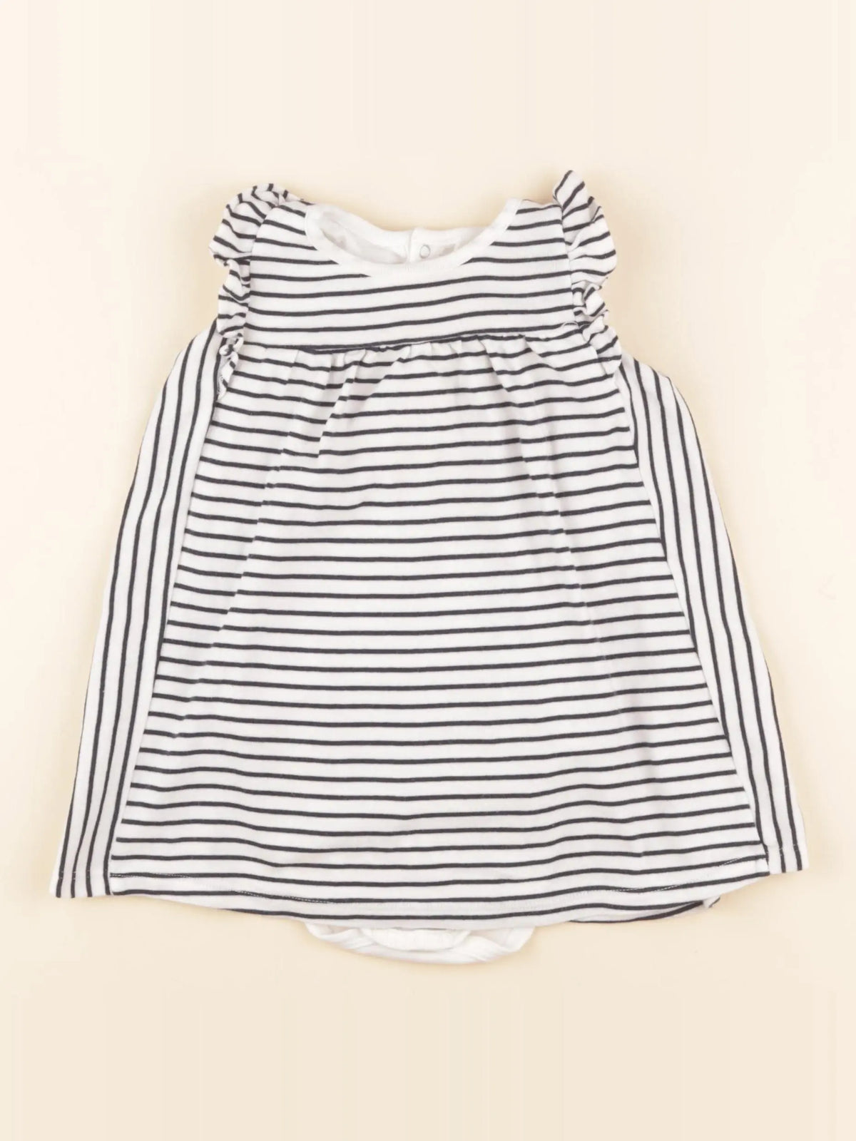 Petit Bateau - body robe bleu, blanc - 18 mois
