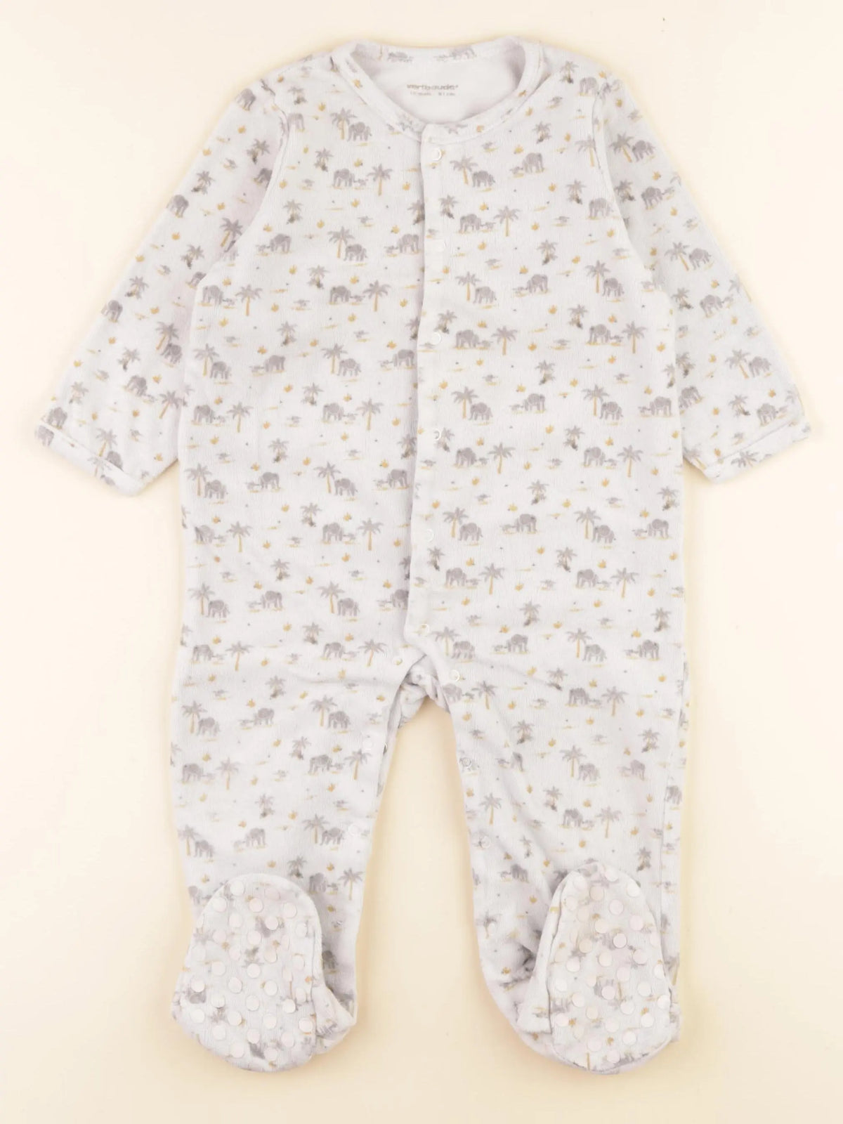 Vertbaudet - pyjama velours gris - 18 mois