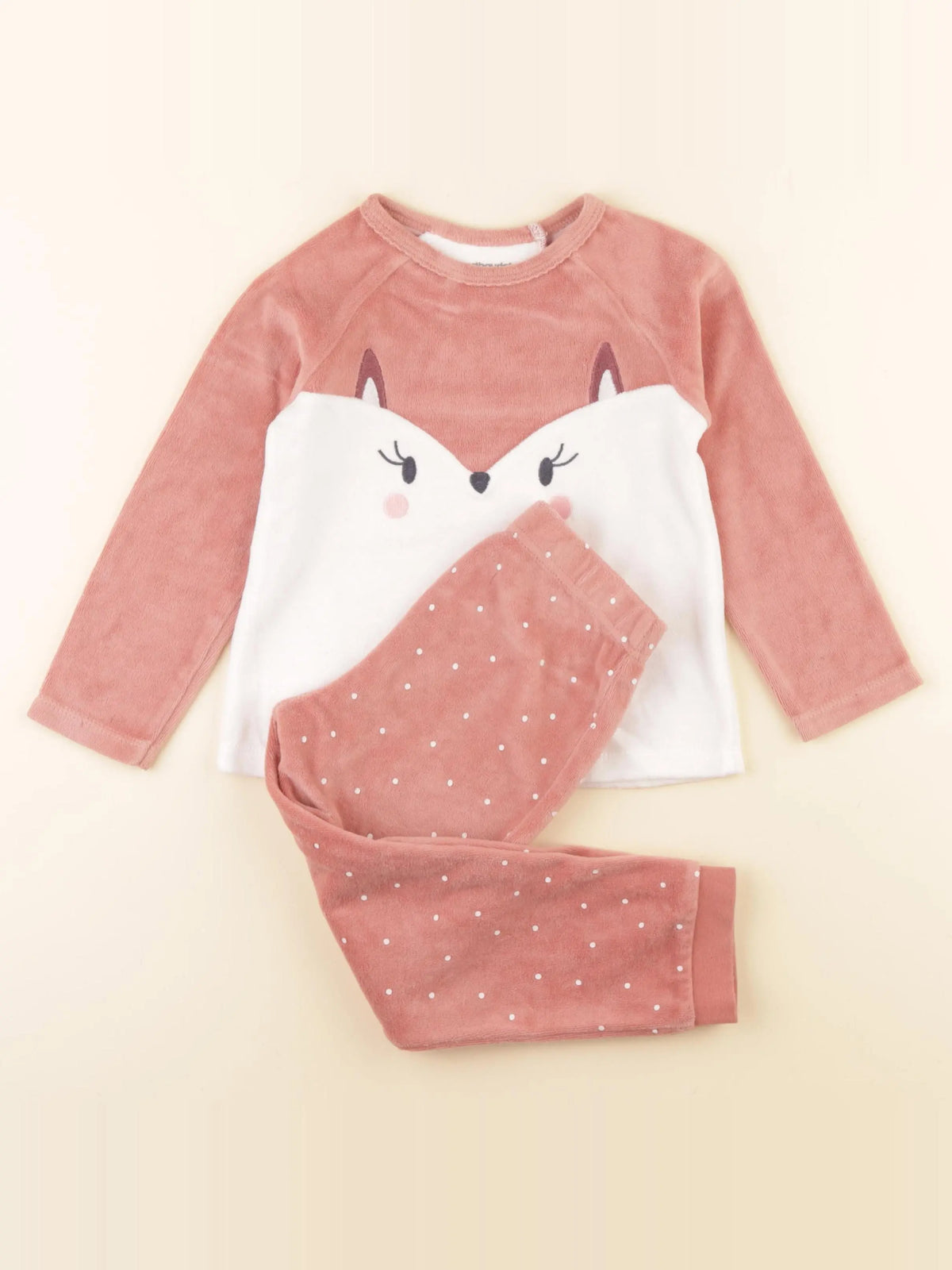 Vertbaudet - pyjama velours rose - 4 ans