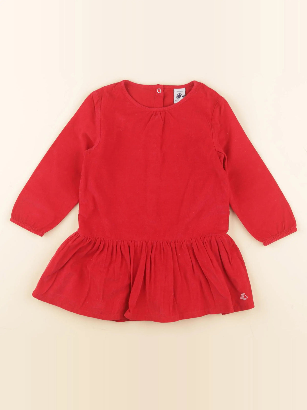 Petit Bateau - robe rouge - 24 mois